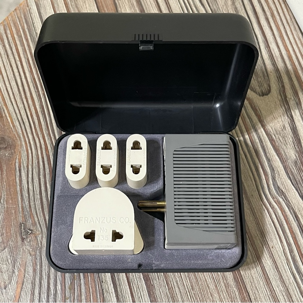 VTG 80s Franzus Foreign Travel Electricity Converter Kit 1700 Watt Capacity EVC1